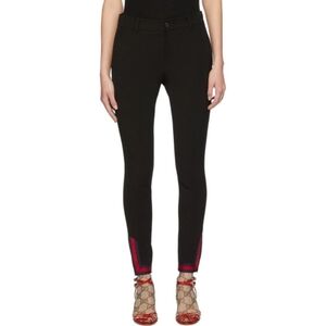 Gucci  red trimmed pants/skinny with zipper edges